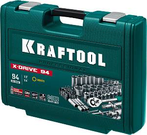 KRAFTOOL X-Drive 94, 94 предм., (1/2″+1/4″), универсальный набор инструмента (27883-H95)